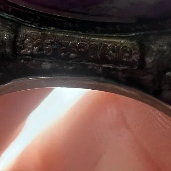 925 Sterling Silver Purple Charoite Oval Ring Sz 6.25 Pinky Heavy Tested GIFT - Picture 9 of 14